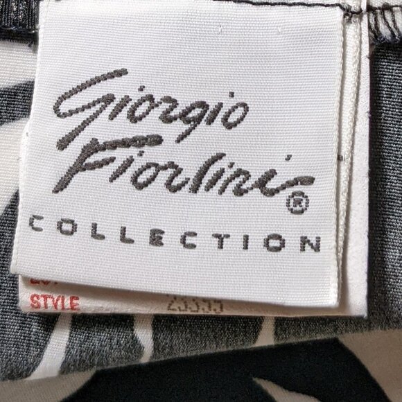 GIORGIO FIORLINE COLLECTION Leaf Print Wrap Maxi Skirt Black and White Size 8 - Picture 2 of 13
